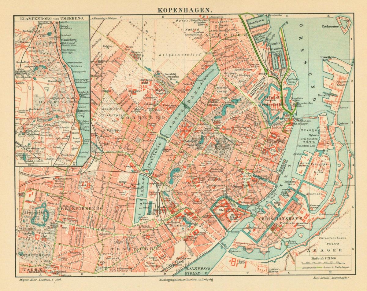 Historischer Stadtplan von Kopenhagen
