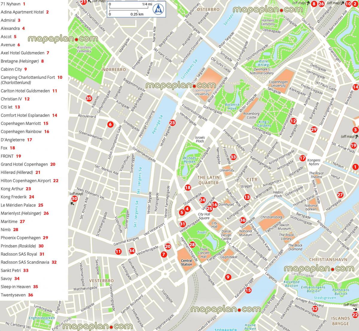 Kopenhagen Sehenswürdigkeiten Karte