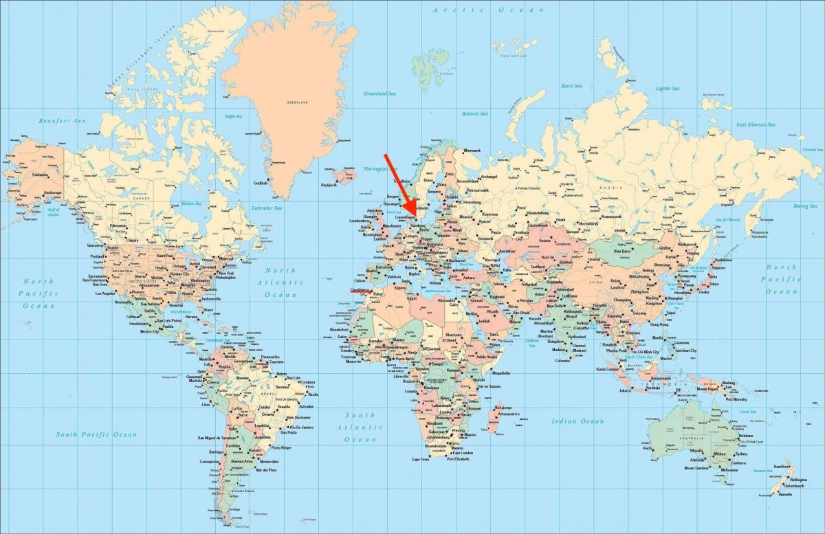 Kopenhagen Standort auf der Weltkarte