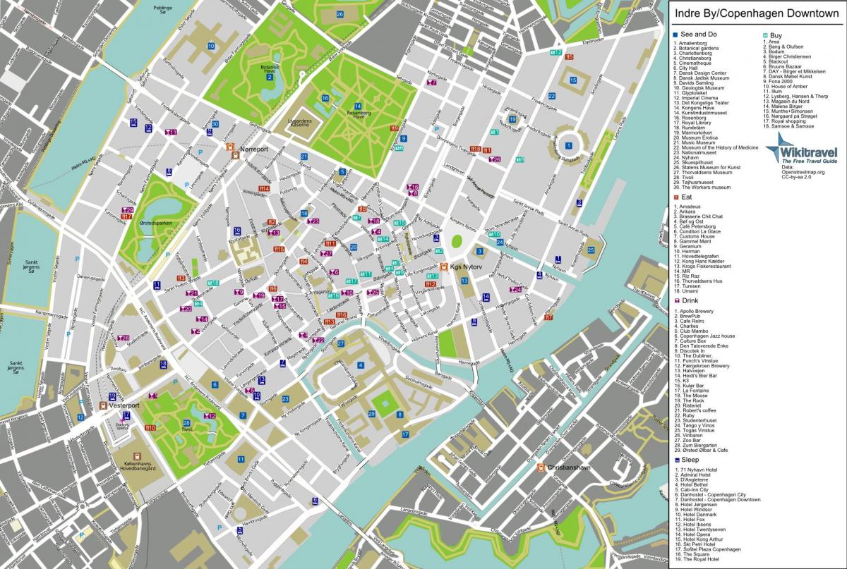 Stadtplan von Kopenhagen