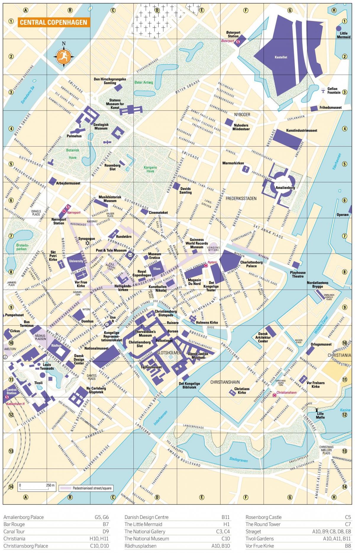 Kopenhagen Stadtzentrum Karte